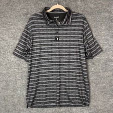 Bogey Bros Golf Polo Shirt Mens Large Black Gray Striped L