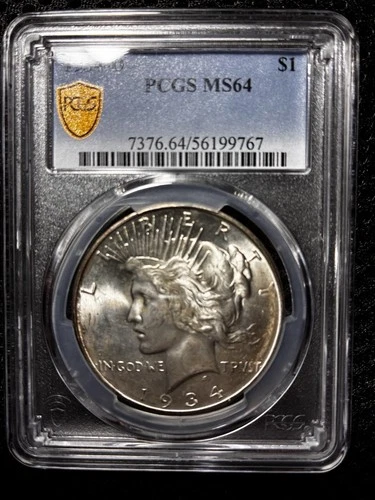 1934 D Peace Dollar Silver PCGS MS64