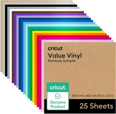 Value Permanent Vinyl, Rainbow Sampler 12in x 12in (25 ct)