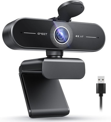EMEET C60E 4K Webcam für Streaming & Gaming, PDAF-Autofokus, Dual-Mikrofone