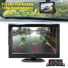Monitor auto 5" + telecamera retromarcia 170°IR targa wireless parcheggio assistito