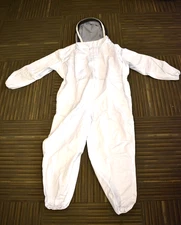 Large Size Beekeepers Coveralls White Uniform Protective Gear Zippered Hood