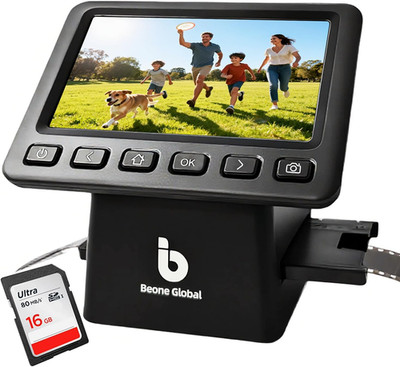 BEONEGLOBAL 24MP Film Scanner with 5  LCD & SD Card - Quick JPEG Conversion