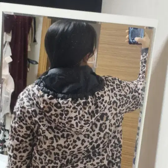Leopard Pattern Hooded Puffer Jacket - Size 100 - image 1