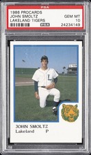 1986 PROCARDS LAKELAND TIGERS JOHN SMOLTZ PSA 10
