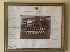 Framed And Signed Photo Of Lancashire Cricket Club 1984