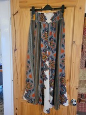 Wide Flared Leg Patterned Trousers Size S/M By Trilce. Hippy, Boho, Festival