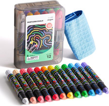 Dustless Washable Chalk Set for Kids Chalkboard Drawing Art Supplies