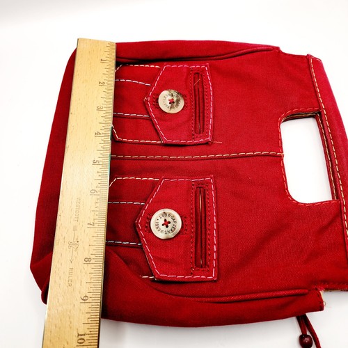 Vintage Gap Jeans Tote Bag Canvas Cotton Purse Handle Snap Closure Pockets - Picture 9 of 10