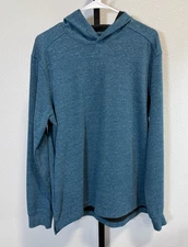 01. Algo 01. Performance Blue Pullover Hoodie Quick Dry UPF 40+ Mens Sz L