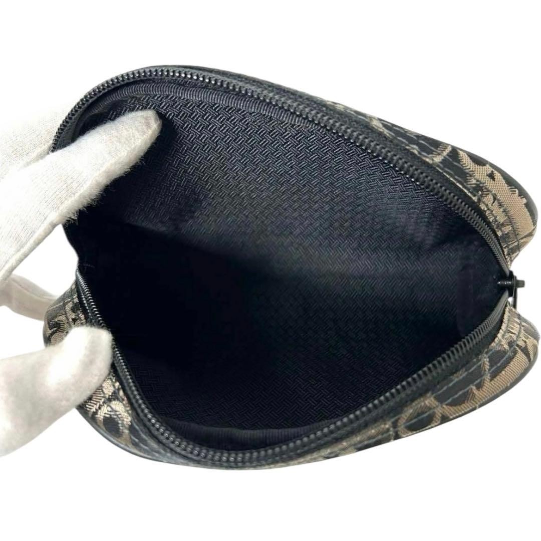 Christian Dior Cosmetic Pouch Canvas Black Trotter Vintage Women's Authentic thumbnail 9