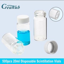 20ml Scintillation Vials Liquid Borosilicate Glass Silver Aluminum Foil PE Liner