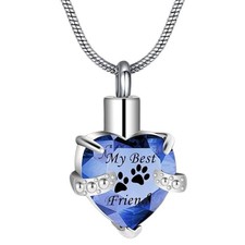 Cremation Jewelry for Ashes for Dog Cat Waterproof Pet Memorial Urn ZMBF-D Blue