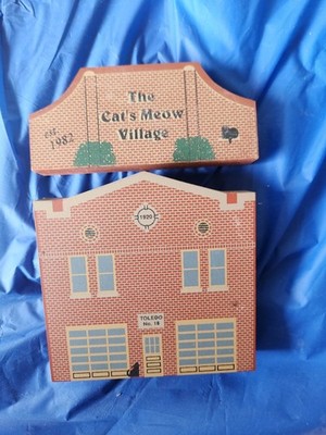 The Cats Meow Sign And Fire Department Shelf Sitter