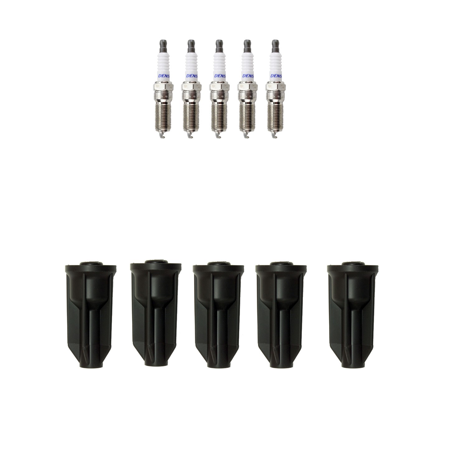 Denso 5 Iridium Power Spark Plugs  NGK Coil Boots Kit for Canyon Colorado H3 L5