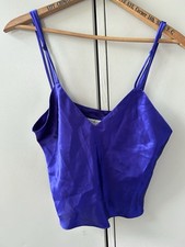 Vintage Victoria  s Secret Gold Label Medium Violet Sheer Crop Top Lingerie Tank