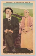 Old Matt and Aunt Mollie, Shepherd of the Hills, Branson MO Missouri Postcard