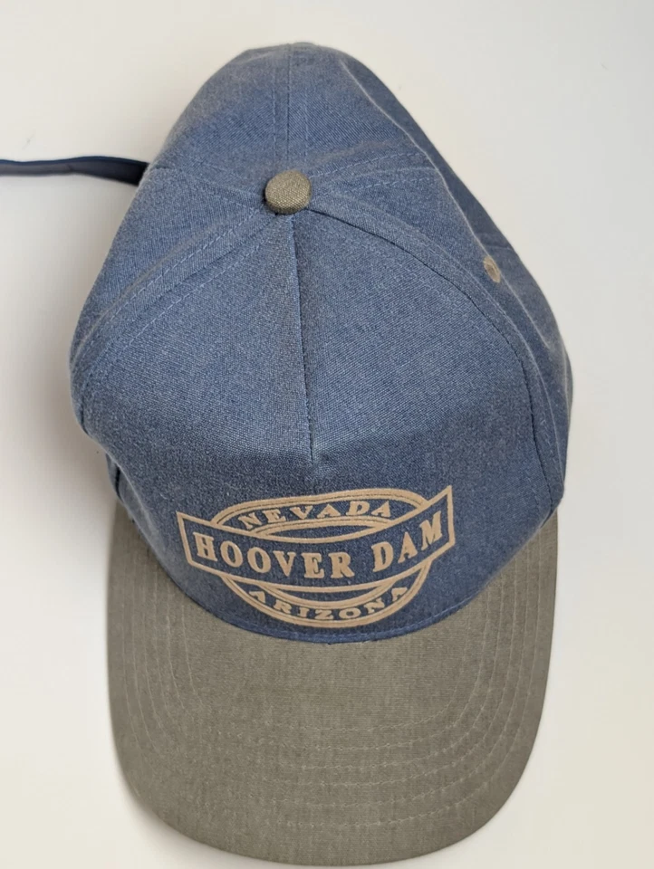 Gorra deportiva vintage Kati Hoover Dam Hat Nevada Arizona azul caqui con tirantes EE. UU. Foto 2 de 4