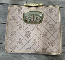 Vintage Detecto Auto Zero Pink Bathroom Scale Retro 1950s Butterfly Mid Century