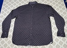 Ted Baker London Shirt Mens Size 6 Black Long Sleeve Button Down Patterned