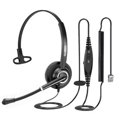 Telephone Headset with Microphone Noise Canceling for Office Landline Deskpho...