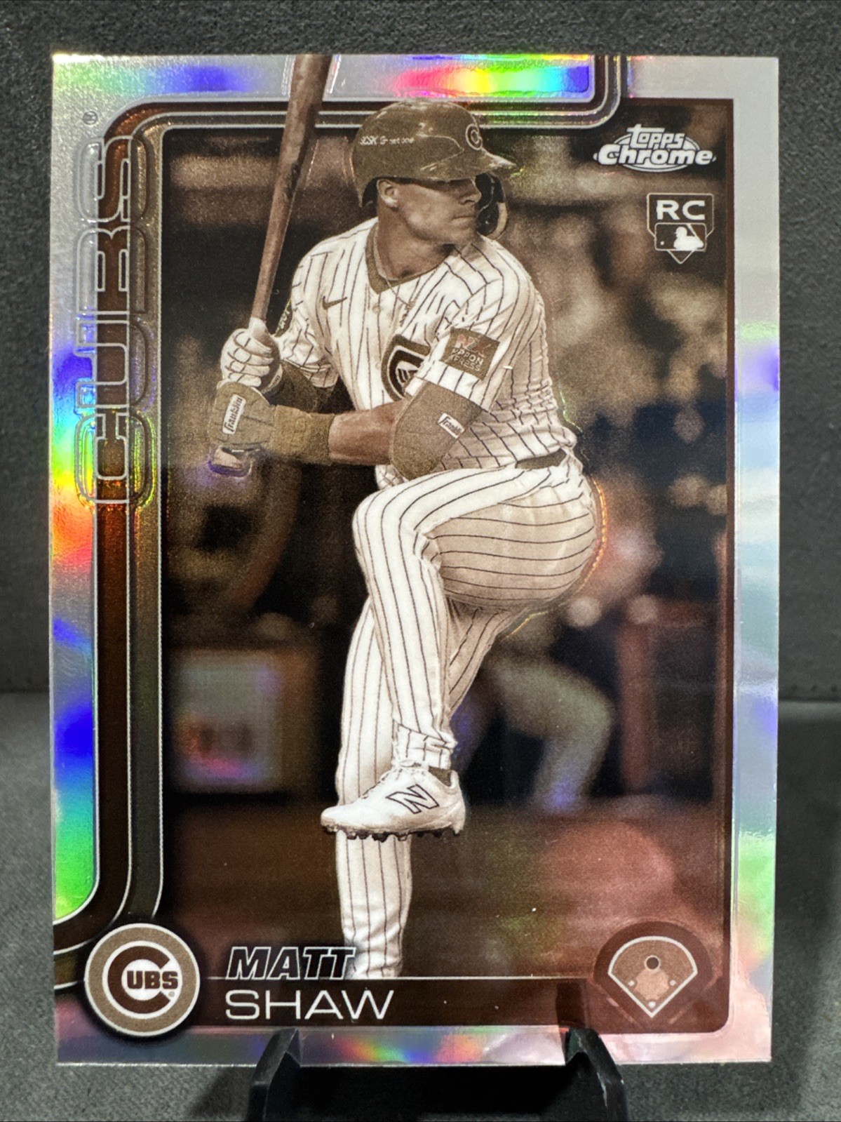 2025 Topps Chrome #219 Matt Shaw Sepia Refractor Rookie - Chicago Cubs