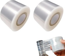2 Pcs Mini Stretch Wrap Film, 1.57" x 656 FT Clear Unheated Shrink Wrap Roll, Mi