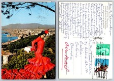 Cartolina d'epoca ballerina di flamenco Malaga Torremolinos Spagna anni 70