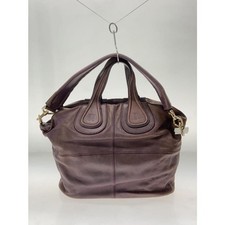 GIVENCHY Nightingale Autentica Borsa a Mano Marrone Tote Logo Pelle 2 Vie Spa...