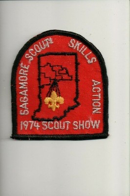 1974 Sagamore Scout Skills Action Scout Show patch (Thread Break)