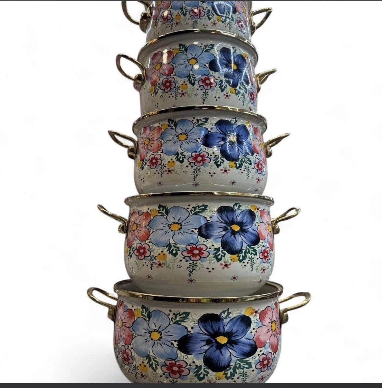 5pcs Enamelware Cooking Pot Enamel Stockpot with Glass Lid Floral Retro Gift Set
Opens in a new wind