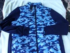 NWT Straight Down zippered jacket, men's M, camo blue, insulated, pockets, poly.