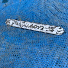Ferguson FE35 Gold Belly Bonnet Side Badge Emblem Original Grey Gold