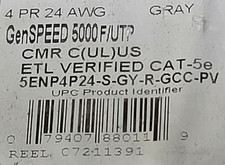 General Cable 2133495E GenSPEED 5000 24/4P F/UTP Cat5e Network CMR Gray /100ft