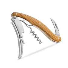 CORKAS Executive Wine Opener Corkscrew Olivewood Double Worm Foil Cutter Bar ...