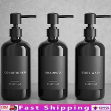 Shower Dispenser Set Refillable Shampoo Conditioner Body Wash Pump Bottles New