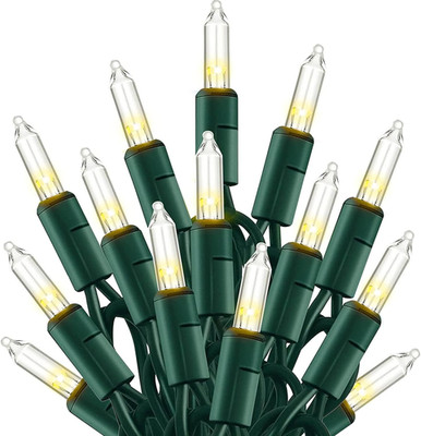TW SHINE Warm White Christmas Lights Outdoor, 20FT 100 Count Incandescent Christ