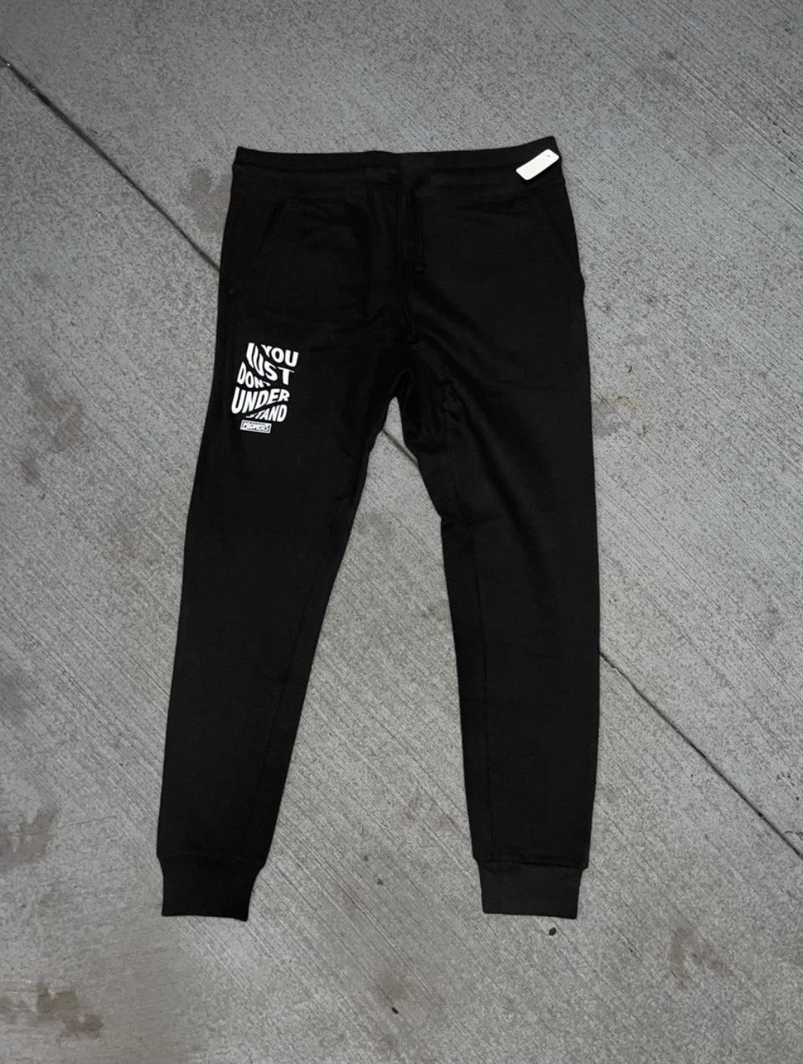 Broken Promises Men’s Black Jogger Pants Size M Logo Graphic Cotton Blend