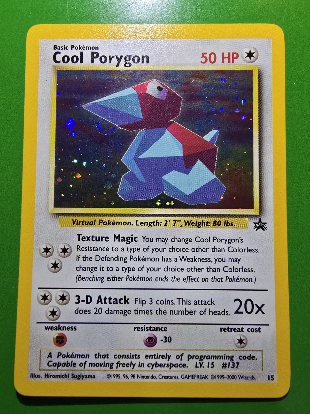 2000 POKEMON TCG WOTC BLACK STAR PROMO 15 COOL PORYGON HOLO NEAR MINT