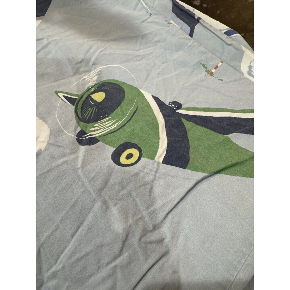 Juego de edredón Pottery Barn Kids. Doble. Tema avión azul. Algodón Foto 4 de 4