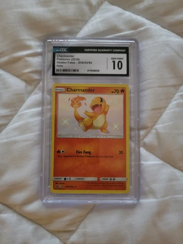 2019 Pokemon Hidden Fates CHARMANDER Shiny Rare Holo #SV6/SV94 CGC 10 GEM MINT