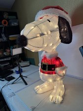 Peanuts Snoopy Christmas Sculpture 60 Years Lighted 18  3-D Tinsel Original Box