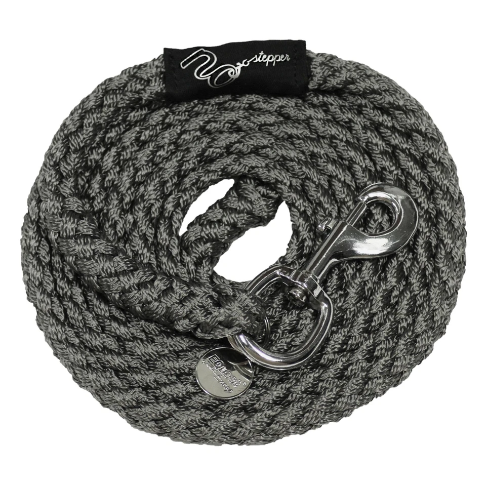 EQuest Ultimo Strick NoStepper anthrazit - Führstrick für Pferde, 3 m Strick
