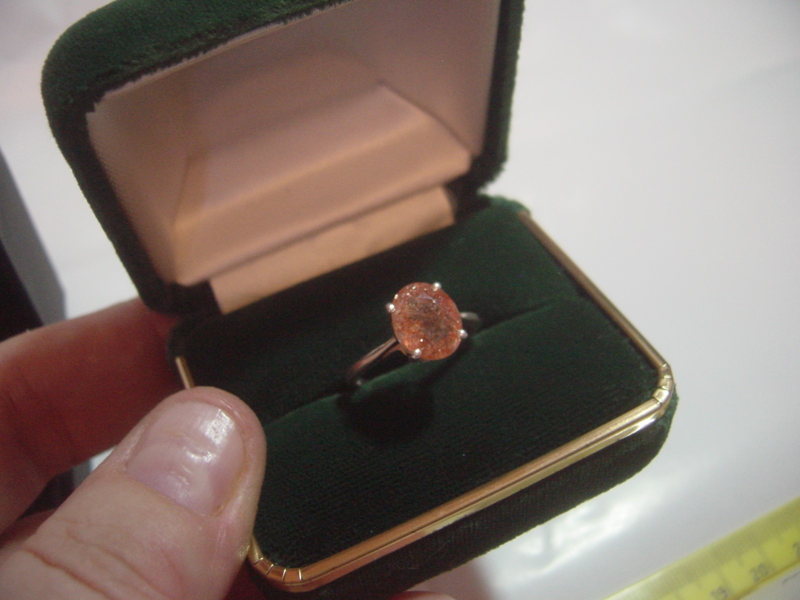 beautiful Solid Silver Ring-natural large orange … - image 5