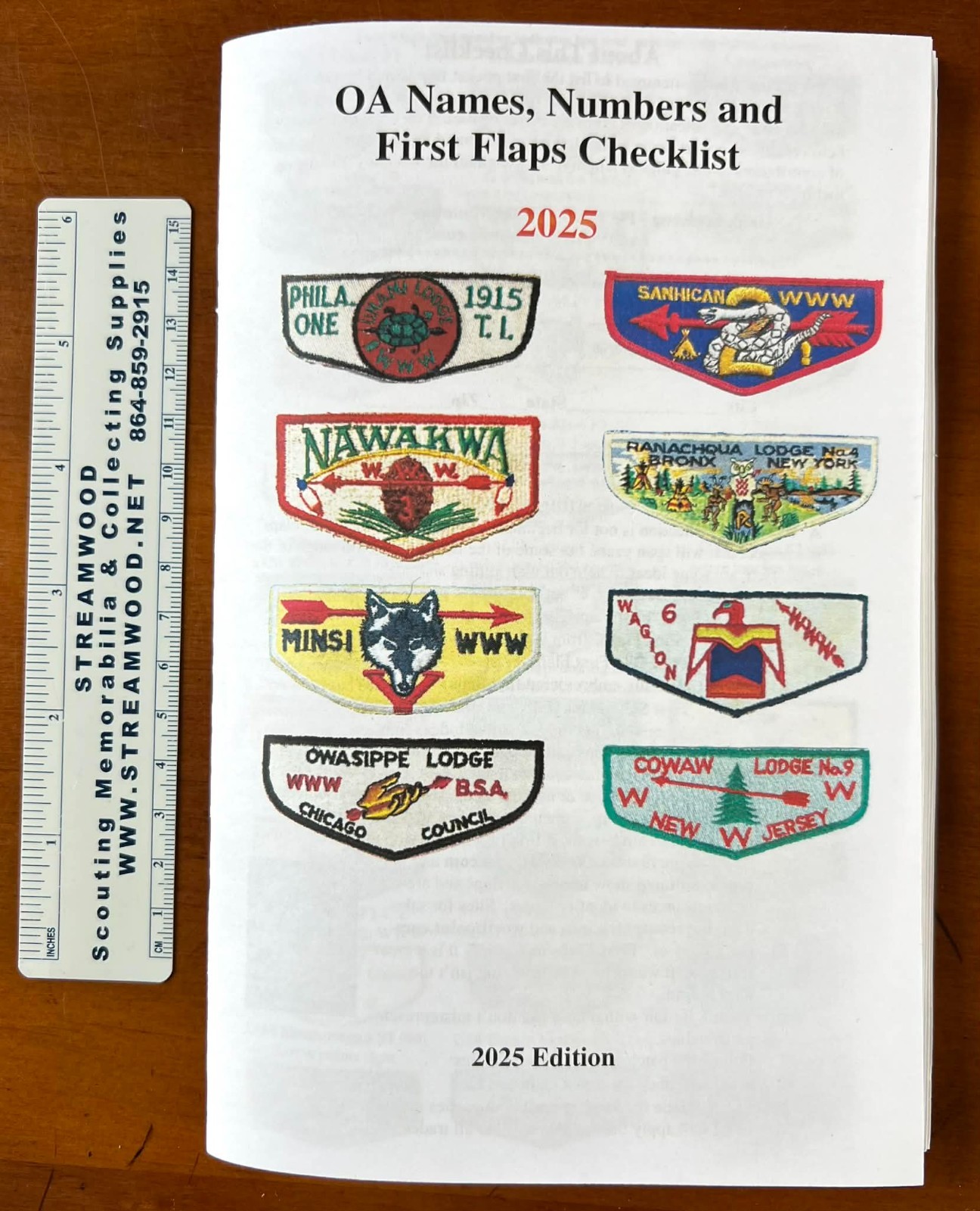 OA First Flaps checklist; Lodge Names, Numbers, 36-pg booklet of over 750 lodges