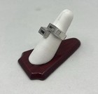 VTG Sterling Silver 925 ISRAEL double square ARCHITECTURAL ring size 7 7 grams U — photo 7