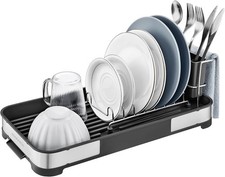 Dish Drying Rack, Mini Dish Dryer for Kitchen Counter, Stainless Steel Dis