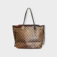 Autentica borsa tote Louis Vuitton Neverfull MM Damier Ebene LV N51105