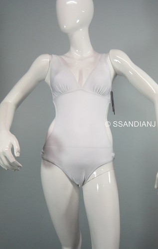 Swimsuit Jennifer Lopez JLO Women One-Piece Monokini White Size 10 NWT $88 - Picture 1 of 8