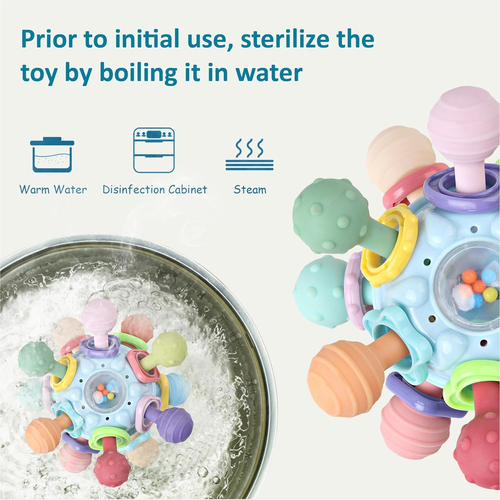 Baby Sensory Teething Toys - Baby Teether & Rattle - Gifts for Infant Newborn Bo - Picture 4 of 12